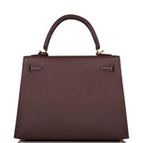 Hermes Kelly Sellier 25 Rouge Sellier Epsom Gold Hardware