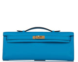 Hermes Kelly Cut Bleu Frida Swift Gold Hardware