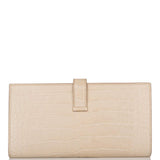 Hermes Beton Matte Alligator Bearn Wallet Palladium Hardware