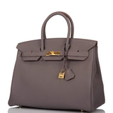 Hermes Etain Togo Birkin 35cm Gold Hardware
