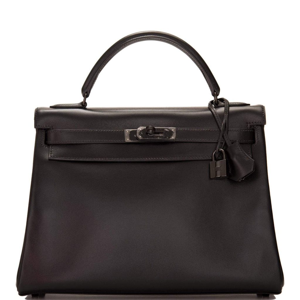 Hermes SO Black Box Retourne Kelly 32cm Black Hardware