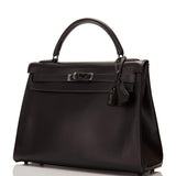 Hermes SO Black Box Retourne Kelly 32cm Black Hardware