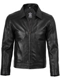 Thomas Men's Harrington Vintage Black Leather Jacket