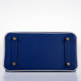 Hermes Birkin 25 HSS Bi-Color Blue Electrique & Craie Epsom Brushed Gold Hardware - 2016, X