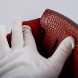 Hermes Birkin 25 Rouge H Verso Orange Alligator Gold Hardware