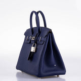 Hermes Birkin 25 Verso Blue Encre Togo & Orange H with Palladium Hardware - 2020, Y
