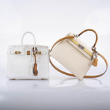 Hermes Birkin 25 White Epsom with Gold Hardware - 2008, L Square