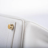 Hermes Birkin 25 White Epsom with Gold Hardware - 2008, L Square