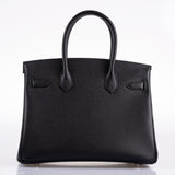 Hermes Birkin 30 Black Epsom Palladium Hardware - 2020, Y