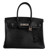 Hermes Birkin 30 Black Epsom with Palladium Hardware - 2019, D