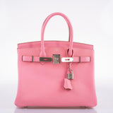 Hermes Birkin 30 Rose Confetti Epsom Palladium Hardware - 2021, Z