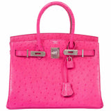 Hermes Birkin 30 Rose Tyrien Ostrich Palladium Hardware - 2020, Y