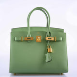 Hermes Birkin 30 Sellier Vert Criquet Madame Grain Gold Hardware - 2020, Y
