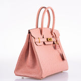 Hermes Birkin 30 Terre Cuite Ostrich Gold Hardware - 2020, Y
