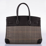 Hermes Birkin 30 Togo And Plaid Wool Lainage Palladium Hardware - 2006, J Square