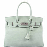 Hermes Birkin 30 Vert D'Eau Matte Alligator Palladium Hardware - 2019, D