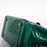 Hermes Birkin 30 Vert Emerald Niloticus Crocodile Gold Hardware - 2019, D