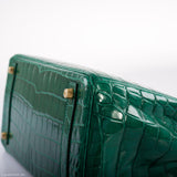 Hermes Birkin 30 Vert Emerald Niloticus Crocodile Gold Hardware - 2019, D