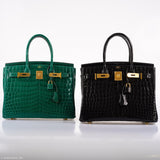 Hermes Birkin 30 Vert Emerald Niloticus Crocodile Gold Hardware - 2019, D