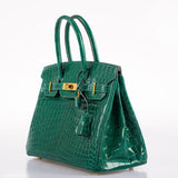 Hermes Birkin 30 Vert Emerald Niloticus Crocodile Gold Hardware - 2019, D