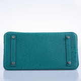 Hermes Birkin 30 Vert Verone Ostrich Palladium Hardware - 2020, Y