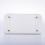 Hermes Birkin 30 White Clemence with Palladium Hardware - 2016, X