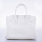 Hermes Birkin 30 White Clemence with Palladium Hardware - 2016, X