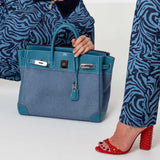 Hermes Birkin 32 HAC Denim & Blue Jean Gulliver Leather Palladium Hardware