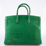 Hermes Birkin 35 Cactus Matte Alligator Gold Hardware - 2014, R