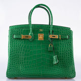 Hermes Birkin 35 Cactus Matte Alligator Gold Hardware - 2014, R