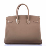 Hermes Birkin 35 Etoupe Togo Gold Hardware - 2019, D