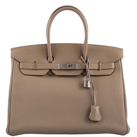 Hermes Birkin 35 Gris Tourterelle Togo with Palladium Hardware - 2009, M Square