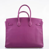 Hermes Birkin 35 HSS Cyclamen & Iris Chèvre Goatskin Brushed Palladium Hardware - 2009 M, Square