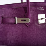 Hermes Birkin 35 HSS Cyclamen & Iris Chèvre Goatskin Brushed Palladium Hardware - 2009 M, Square