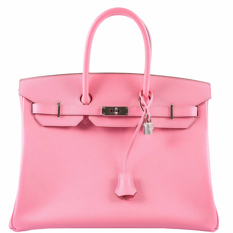 Hermes Birkin 35 Rose Confetti Epsom Palladium Hardware - 2015, T