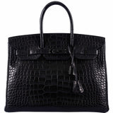 Hermes Birkin 35 SO BLACK Matte Alligator PVD Hardware - 2011, O Square