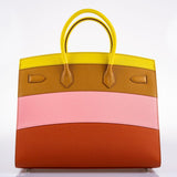 Hermes Birkin 35 Sellier "Sunrise" Rainbow Epsom Palladium Hardware - 2020, Y