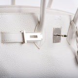 Hermes Birkin 35 White Clemence leather Palladium Hardware - N Square