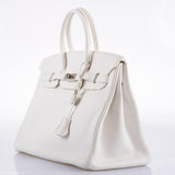 Hermes Birkin 35 White Clemence leather Palladium Hardware - N Square