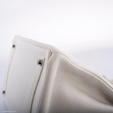 Hermes Birkin 35 White Clemence leather Palladium Hardware - N Square