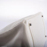 Hermes Birkin 35 White Clemence leather Palladium Hardware - N Square