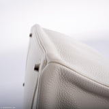 Hermes Birkin 35 White Clemence leather Palladium Hardware - N Square