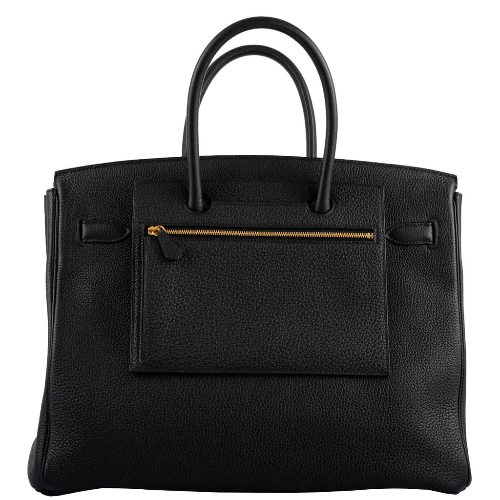 Hermes Birkin Pochette Backpocket Black Swift With Palladium Hardware - 2021, Z