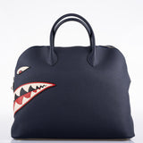 Hermes Bolide 40 Shark Indigo Blue Togo Unisex Bag Palladium Hardware