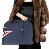 Hermes Bolide 40 Shark Indigo Blue Togo Unisex Bag Palladium Hardware