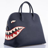 Hermes Bolide 40 Shark Indigo Blue Togo Unisex Bag Palladium Hardware