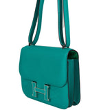 Hermes Constance 18 Blue Paon Verso Menthe Epsom Palladium Hardware - 2017, A