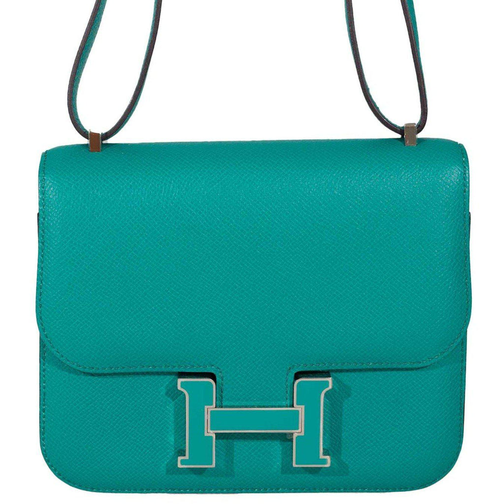 Hermes Constance 18 Blue Paon Verso Menthe Epsom Palladium Hardware - 2017, A