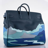 Hermes HAC Birkin 50 "Endless Road" Limited, Bleu de Prusse Togo Palladium Hardware - 2019, D