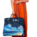 Hermes HAC Birkin 50 "Endless Road" Limited, Bleu de Prusse Togo Palladium Hardware - 2019, D